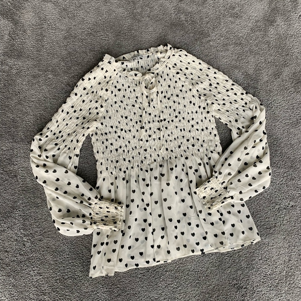 Rose + Olive Heart Printed Blouse